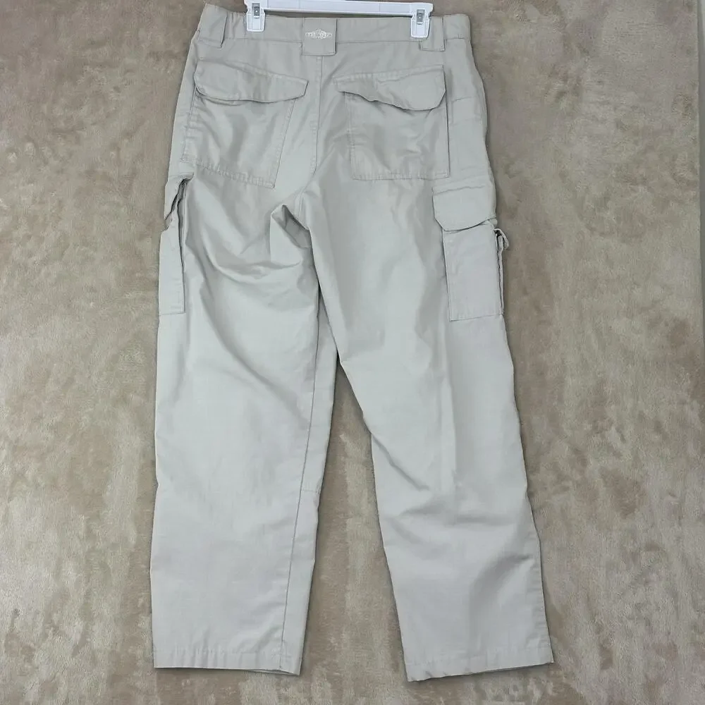 TRU-SPEC Pants Mens 34x30 Beige Cargo Ripstop Tactical Workwear Utility